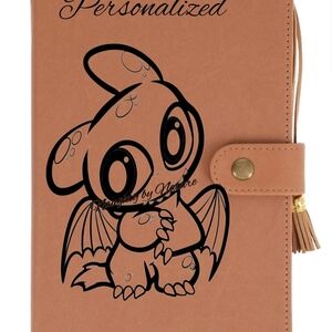 Brown Personalized Journal with Cute Dragon Design